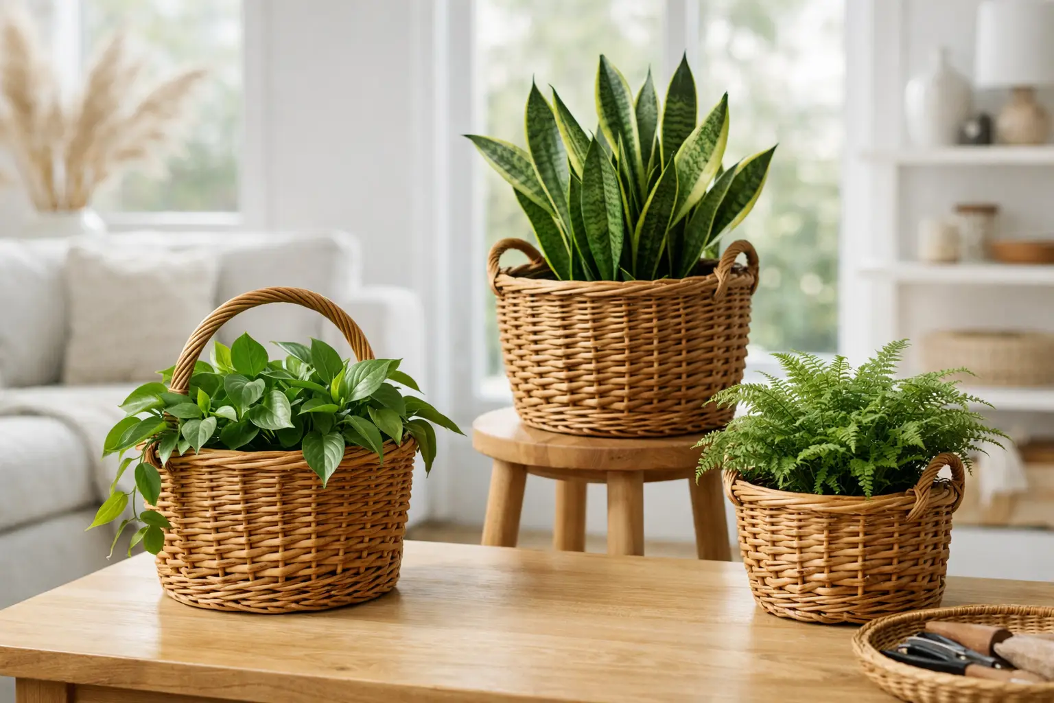 Pintas krepšys augalams namuose