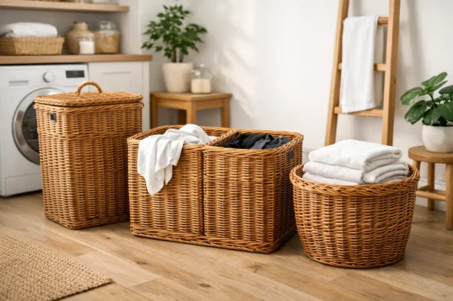 Skalbinių krepšiai, kurie kuria tvarką