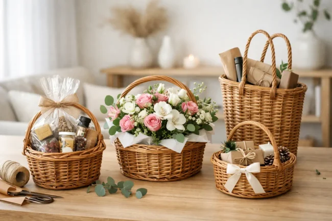 Gėlių salonų pakavimo krepšiai ir dovanoms